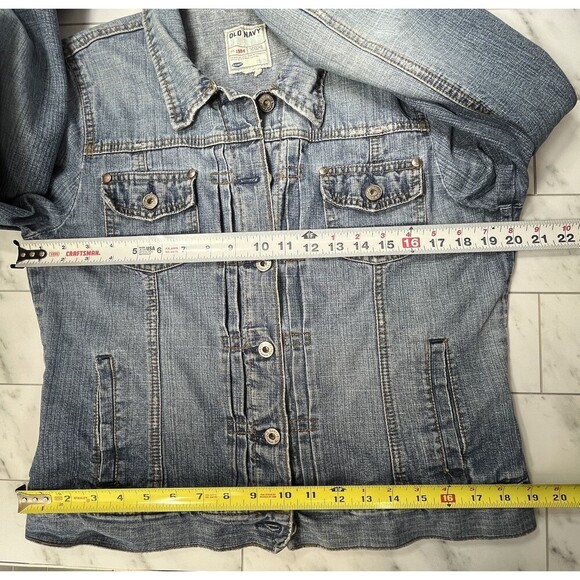 Vintage 1990's Y2K Distressed Hand Painted Hummingbird Floral Old Navy Jacket L - Picture 9 of 10